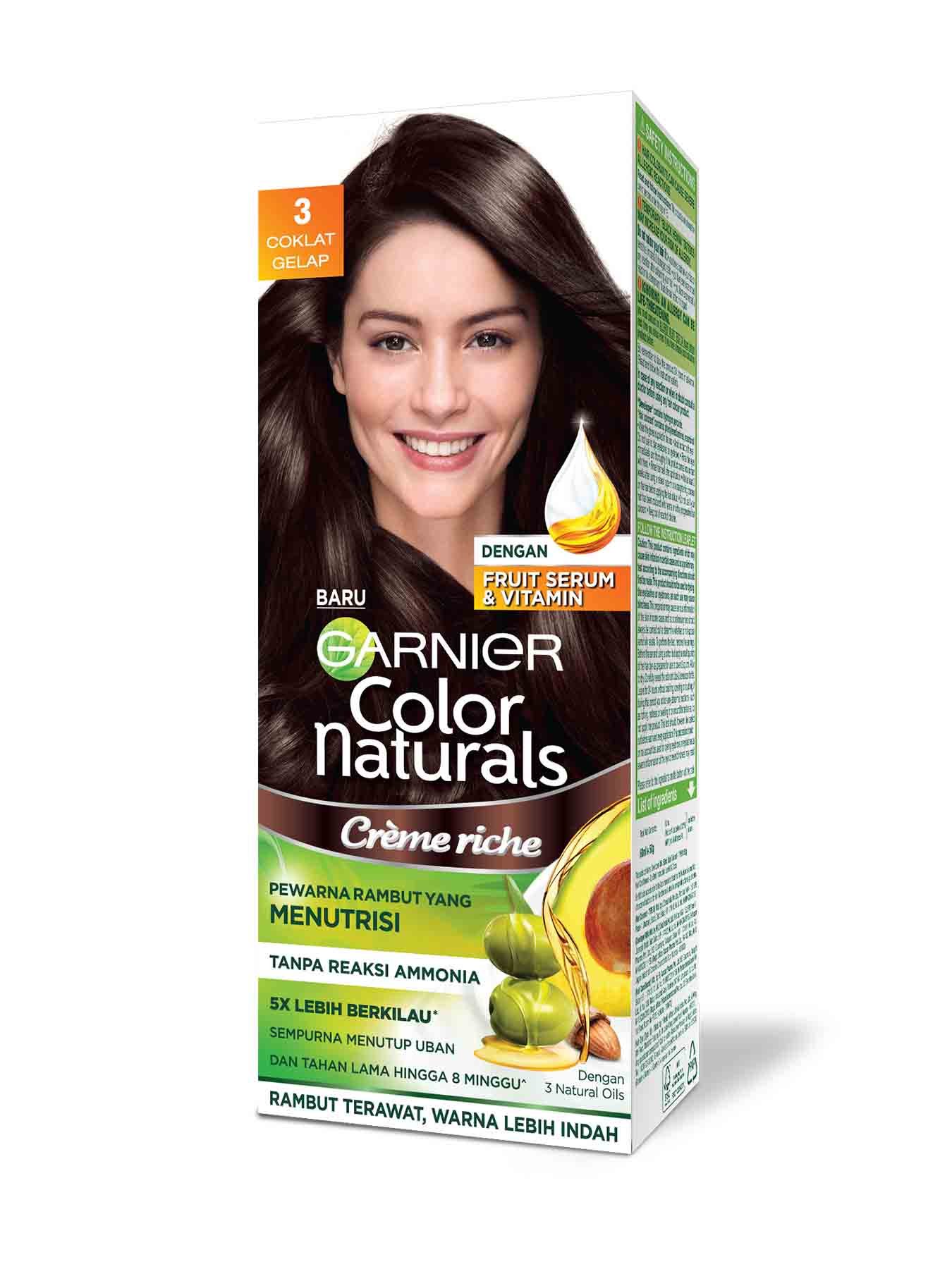 garnier color naturals creme riche 3 coklat gelap darkest brown