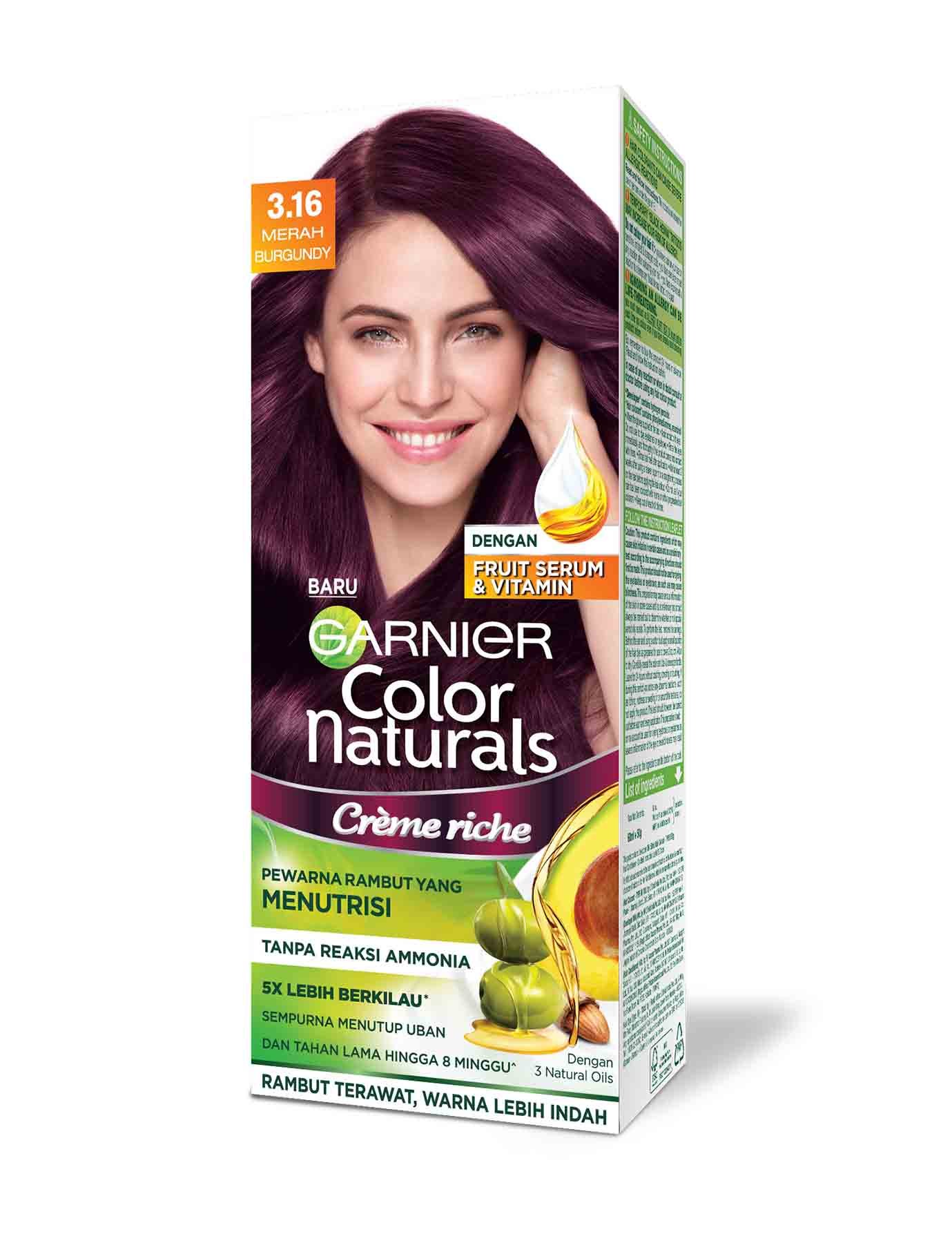 garnier color naturals creme riche 316 merah burgundy burgundy