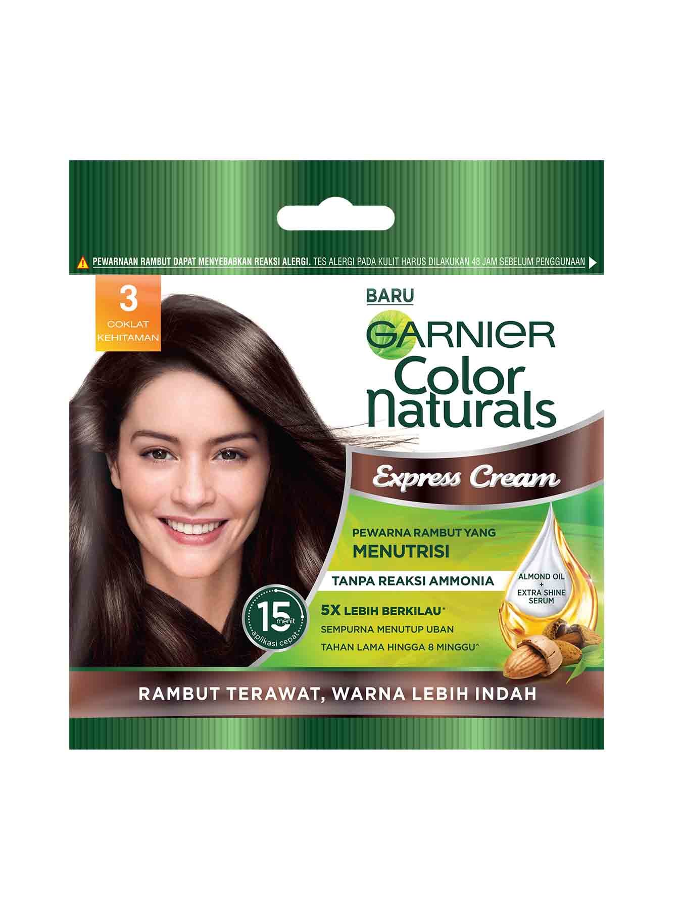 garnier color naturals express cream 3 coklat kehitaman