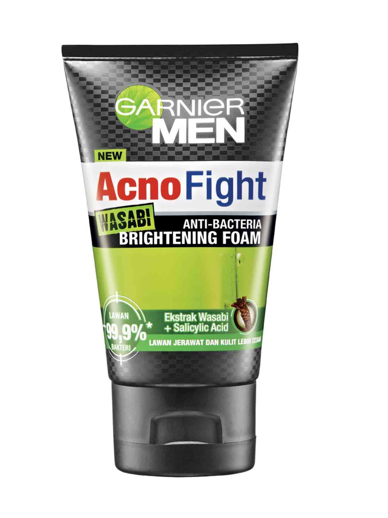 Garnier Men Acno Fight Wasabi Anti Bacteria Brightening Foam 100ml