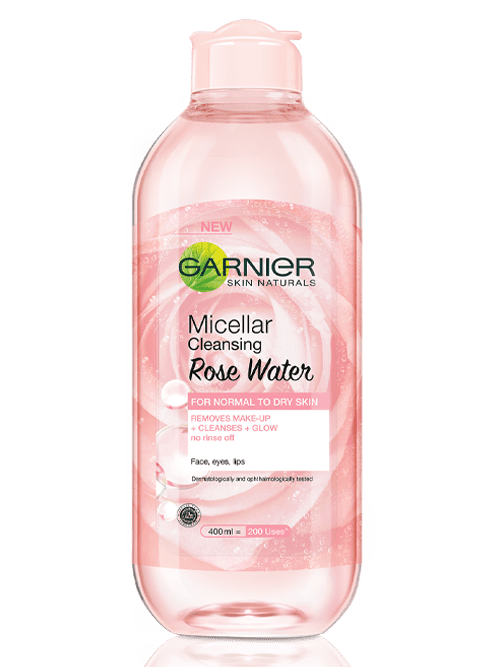 Micellar Water Rose 125ml &amp; 400ml: Kulit Glowing Berseri | Garnier
