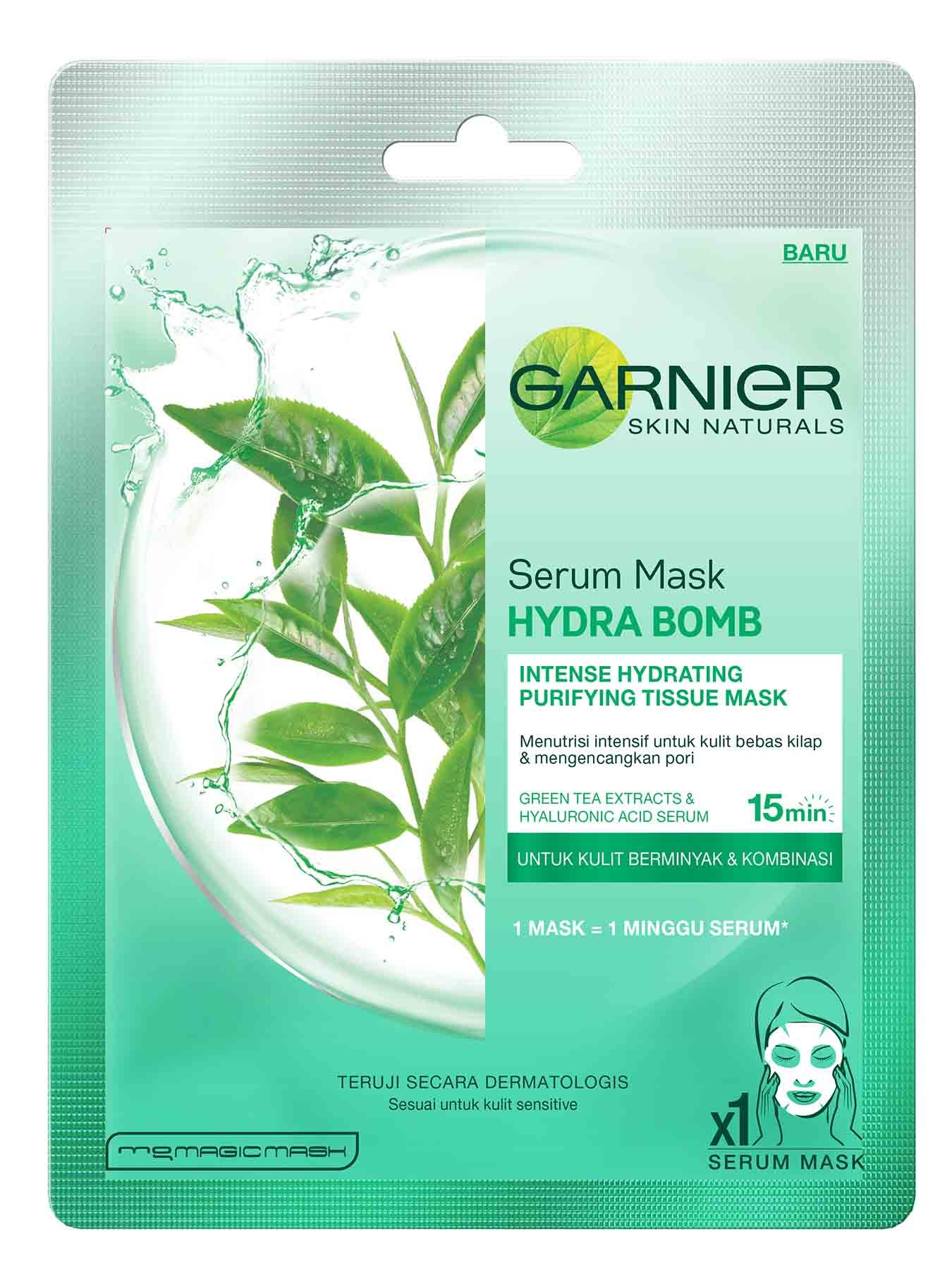 garnier hydra bomb green tea serum mask